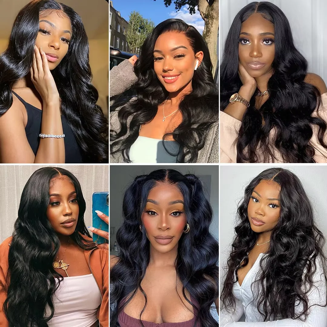 Parrucca dell'onda del corpo dei capelli indiani di Remy 13x4 parrucca frontale in pizzo HD trasparente onda del corpo 4x4 parrucca di capelli vergini con chiusura in pizzo per le donne nere