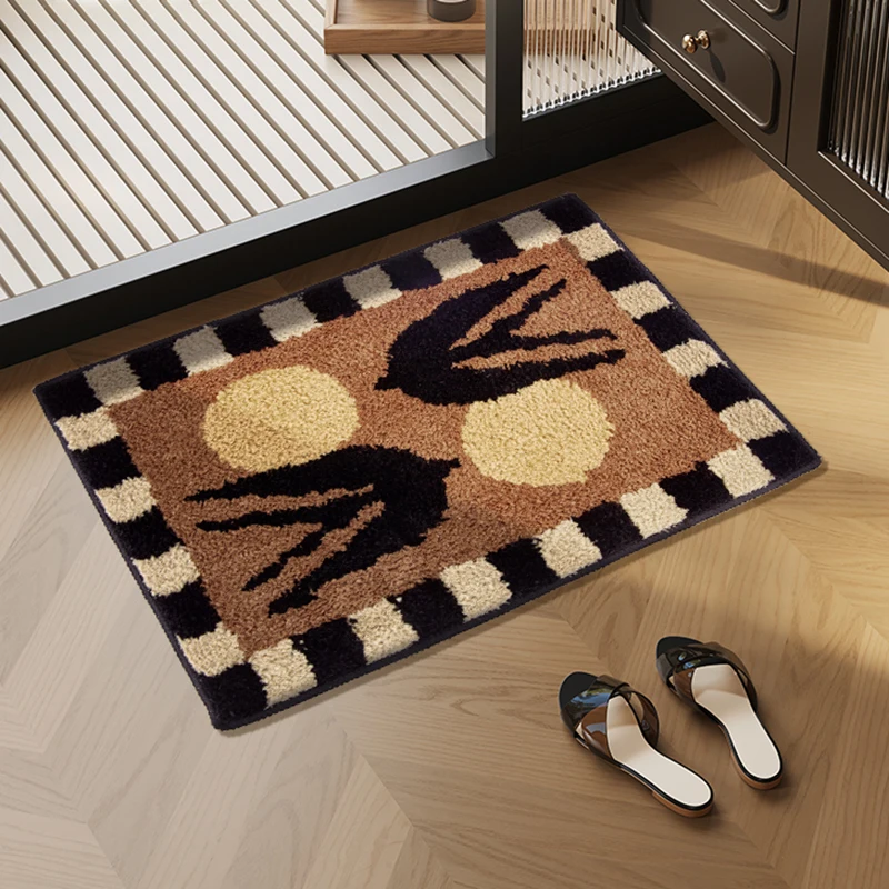 Vintage Tufting Swallow Bathroom Mat Soft Bird Rug Bedroom Bedside Carpet Doormat Floor Anti Slip Pad Aesthetic Home Room Decor