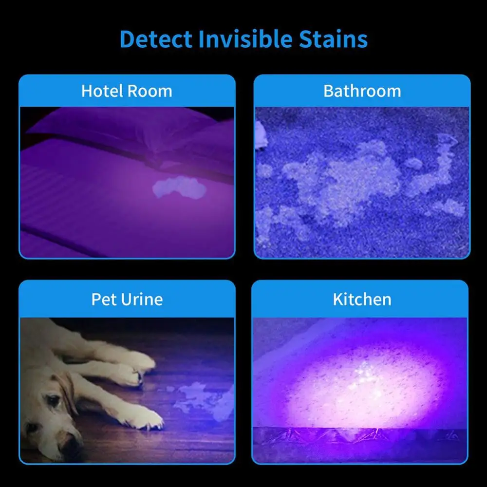 21 led torcia UV torcia luce animali domestici lampada rilevatore agente fluorescente urina