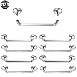 1/5PCS Titanium Surface Barbell Piercings Round Staple Dermal Anchor 16G Internal Threaded Micro Dermal Anchors Bar Sexy Jewelry