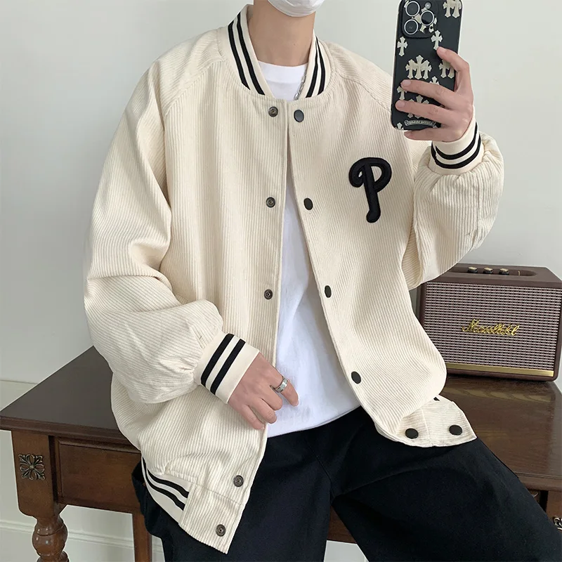 

New Baseball Jaet Coat ex Autumn American Retro College Sle Slim Design Unique Hooded Jaet Trendy Men's Women's