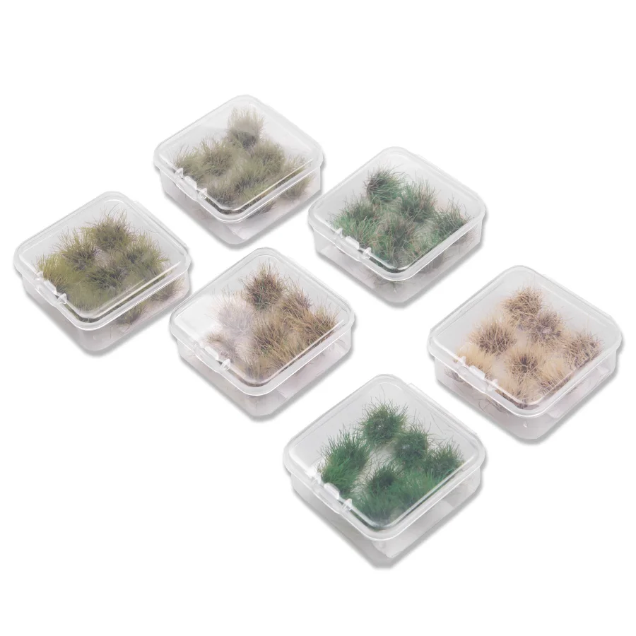 10MM Miniature Grass Cluster Model Static Plant Bushes Tufts Mutlicolor Simulation Grass Nest Diy Sandtable Scene Materials 8Pcs