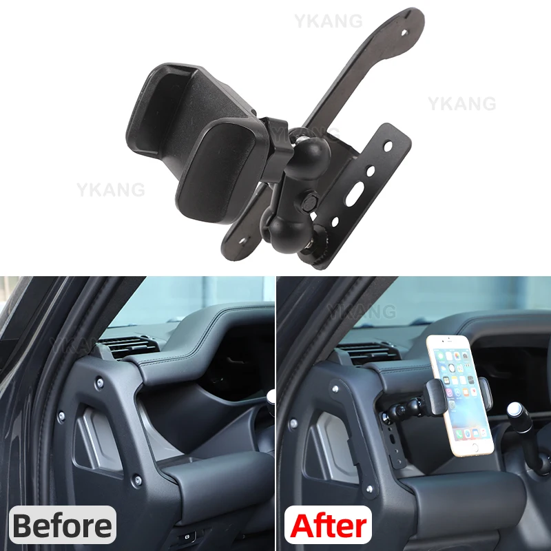 For Land Rover Defender 2020-26 Front dashboard Car Phone Holder Mobile Mount Gravity GPS Rotatable Navigation Bracket Accessory