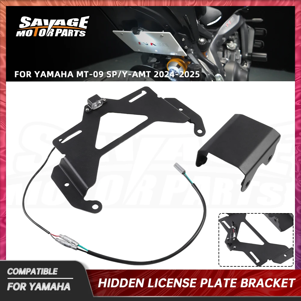 

MT09 2025 Hidden License Plate Bracket For Yamaha MT-09 SP/Y-AMT 2024 Motorcycle Invisible Tail Tidy Fender Eliminator LED Light