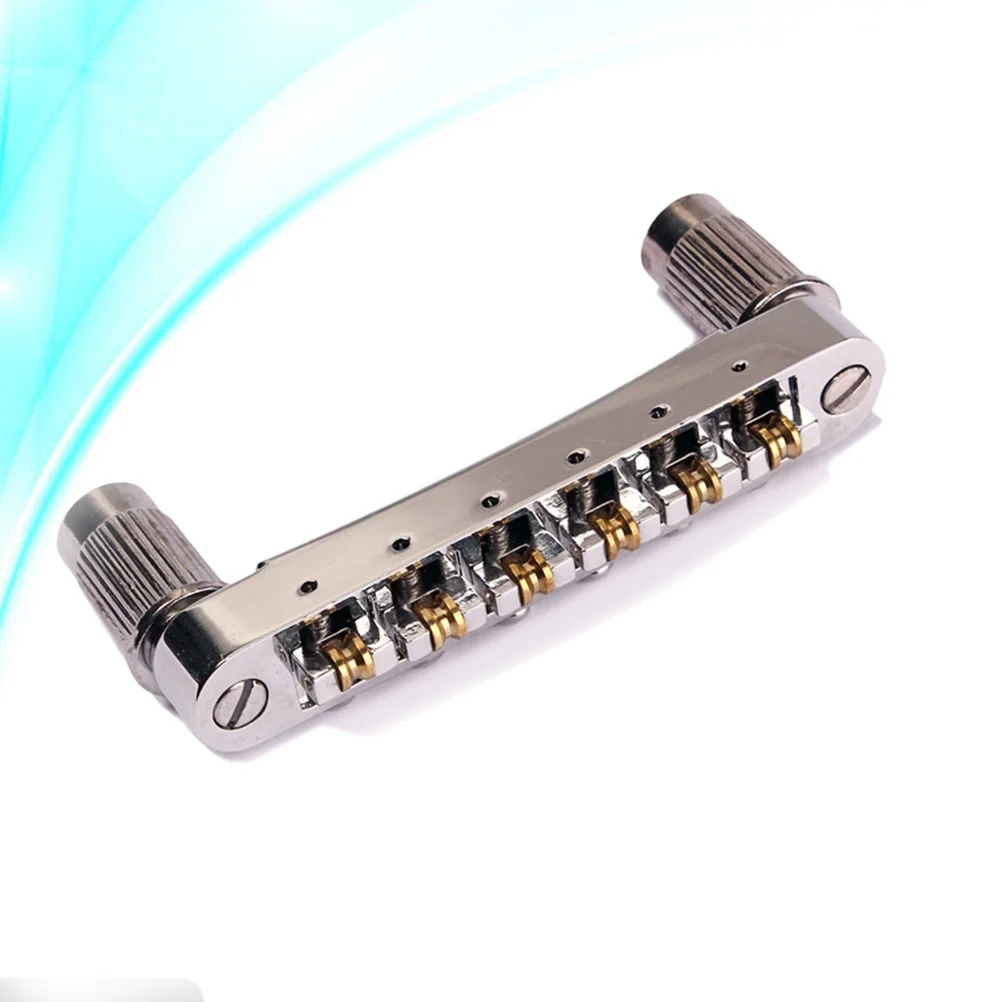 

Roller Saddle Tailpiece Guitar Bridge Kit Chrome Silver for Style Electric Guitar Replacement Parts DIY Repair