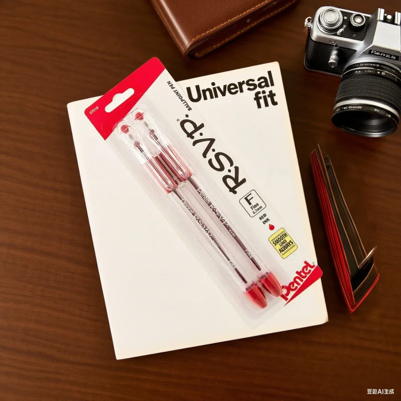 Ultra-Smooth 0.7mm Ballpoint Pens - 2 Fine Tip Precise Writing in Red