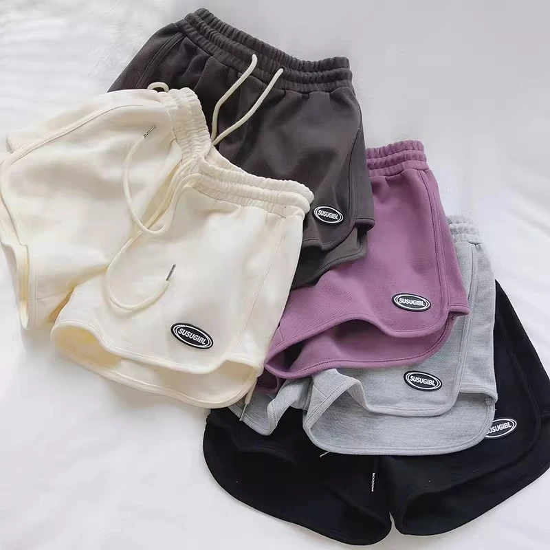 ITOOLIN Women Casual Drawstring Sports Shorts Summer Thin High Waist Yoga A-line Shorts Loose Women Running Straight Trousers