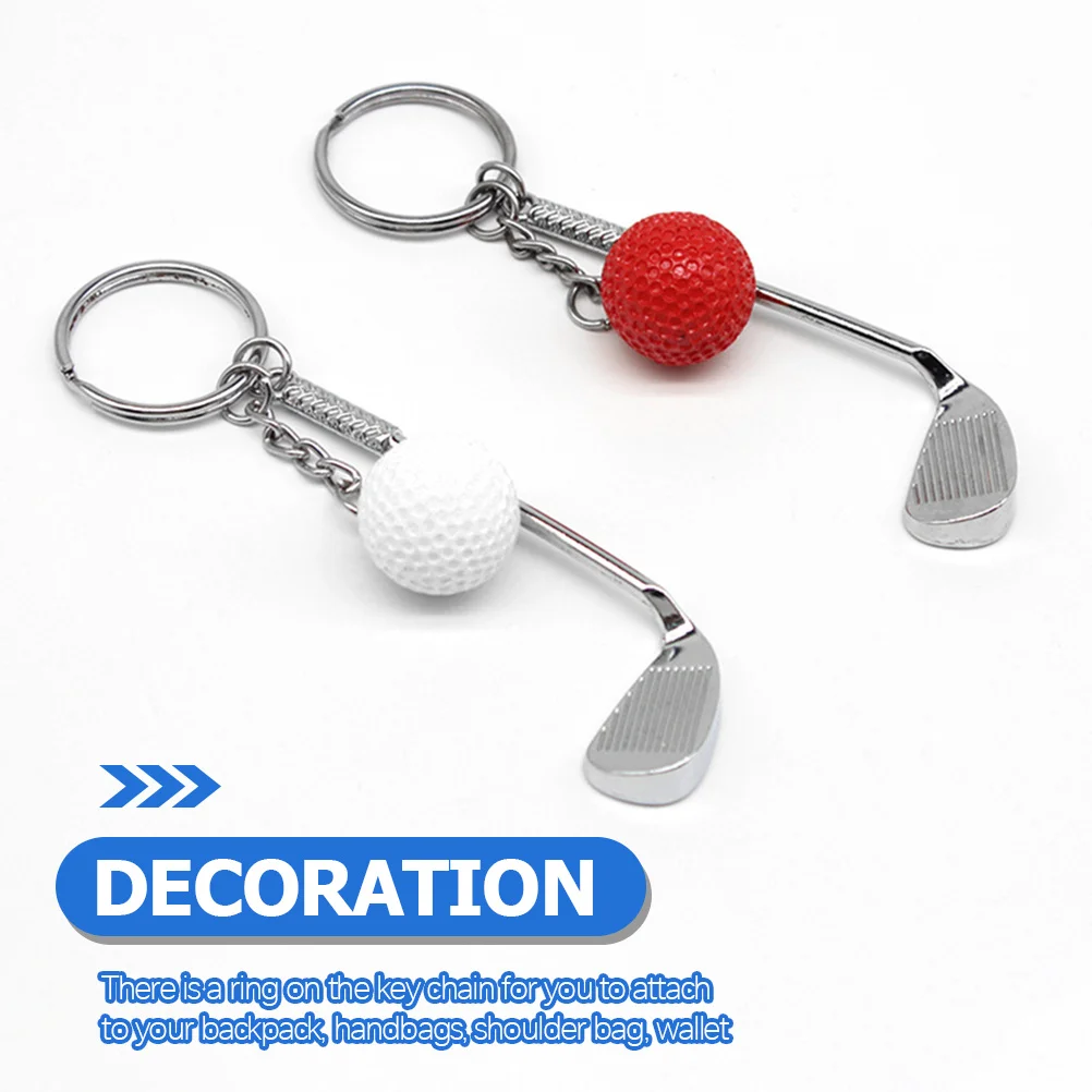 

4 Pcs Key Chain Golf Keychain Lovers Sports Backpack Club Metal Ball Tassel Balls
