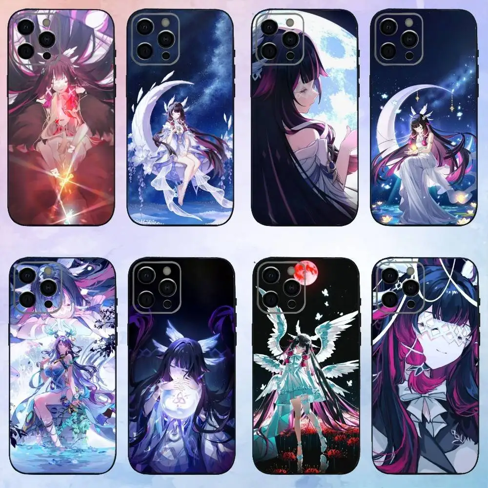 

G-Genshin l-Impact C-columbina Phone Case For iPhone17,16,15,14,13,12,11 Plus,Pro Max Soft Black Cover