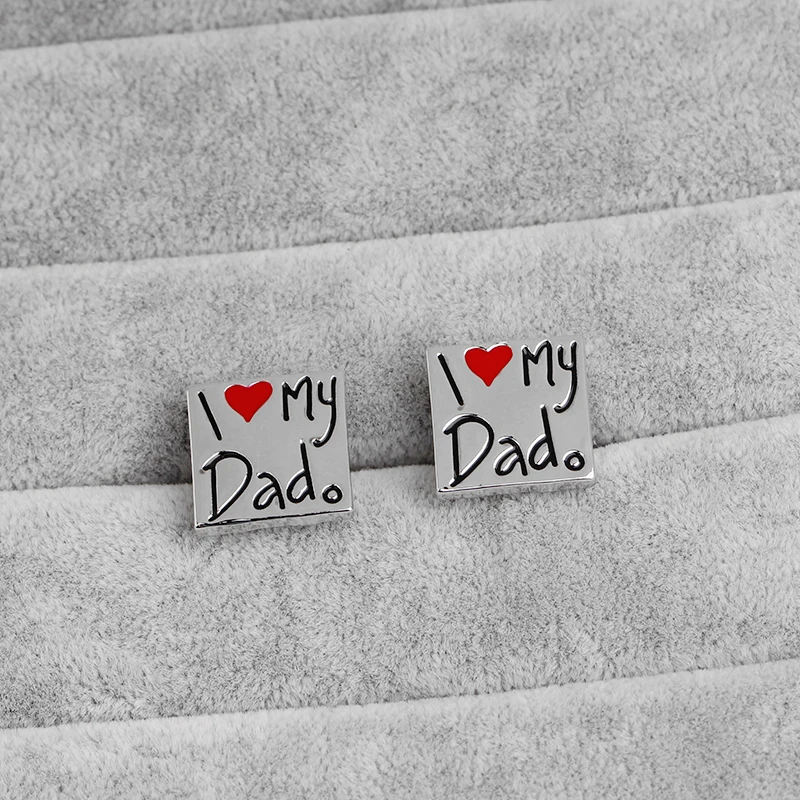 

I Love My Dad Square Cufflinks Father's Day Jewelry Gift For Men