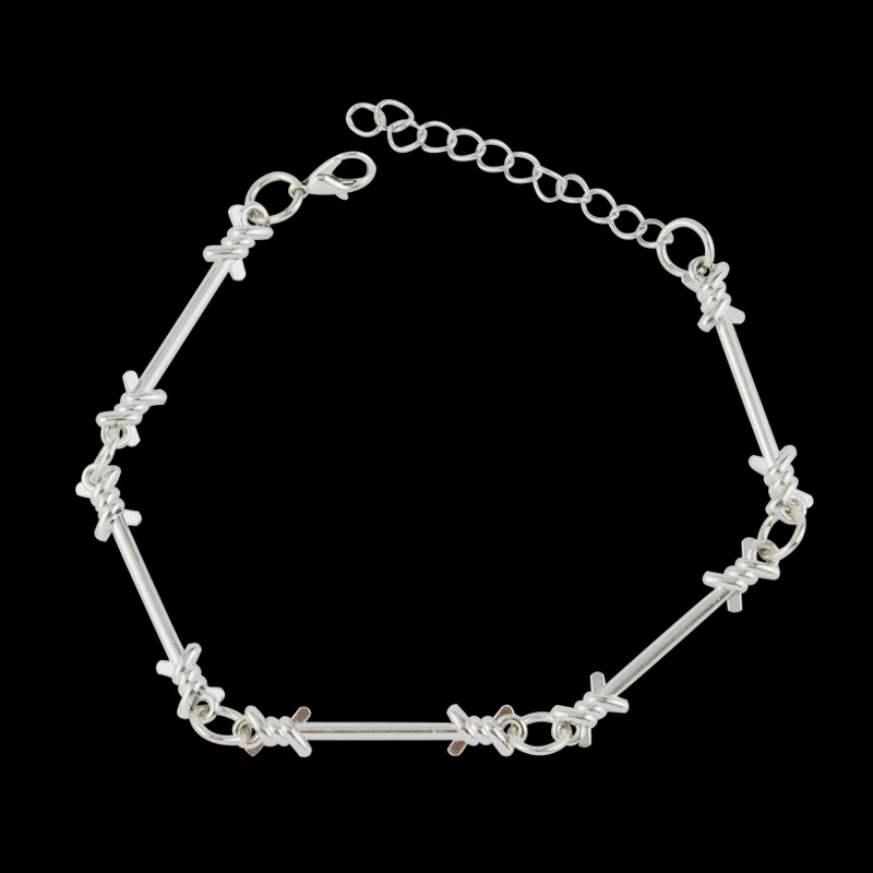 Barbed Wire Stainless Steel Bracelet - Unique Punk Barbed Wire Little Thorns Bracelet Design Jewelry for Men/Women
