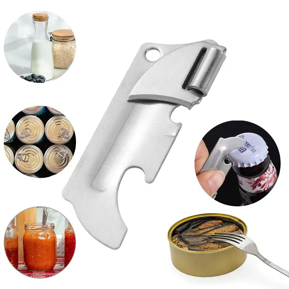 Kitchen Accessories Stainless Steel Can Opener 2-in-1 Folding Bottles Opener Labor-saving Adjustable Opener Gadget Kitchen