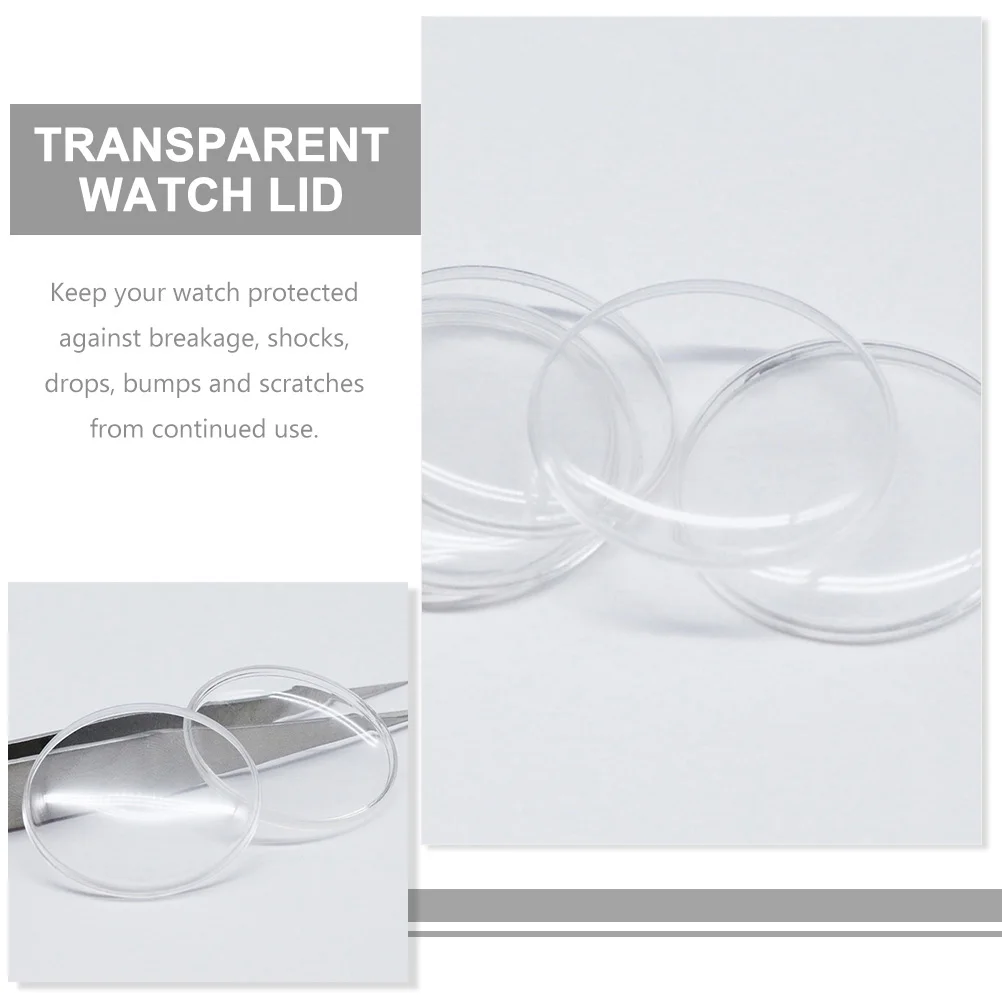 

25 Pcs Watch Cover Protector Case Repair Supplies Dial Clear Lid Acrylic Glass Intelligent
