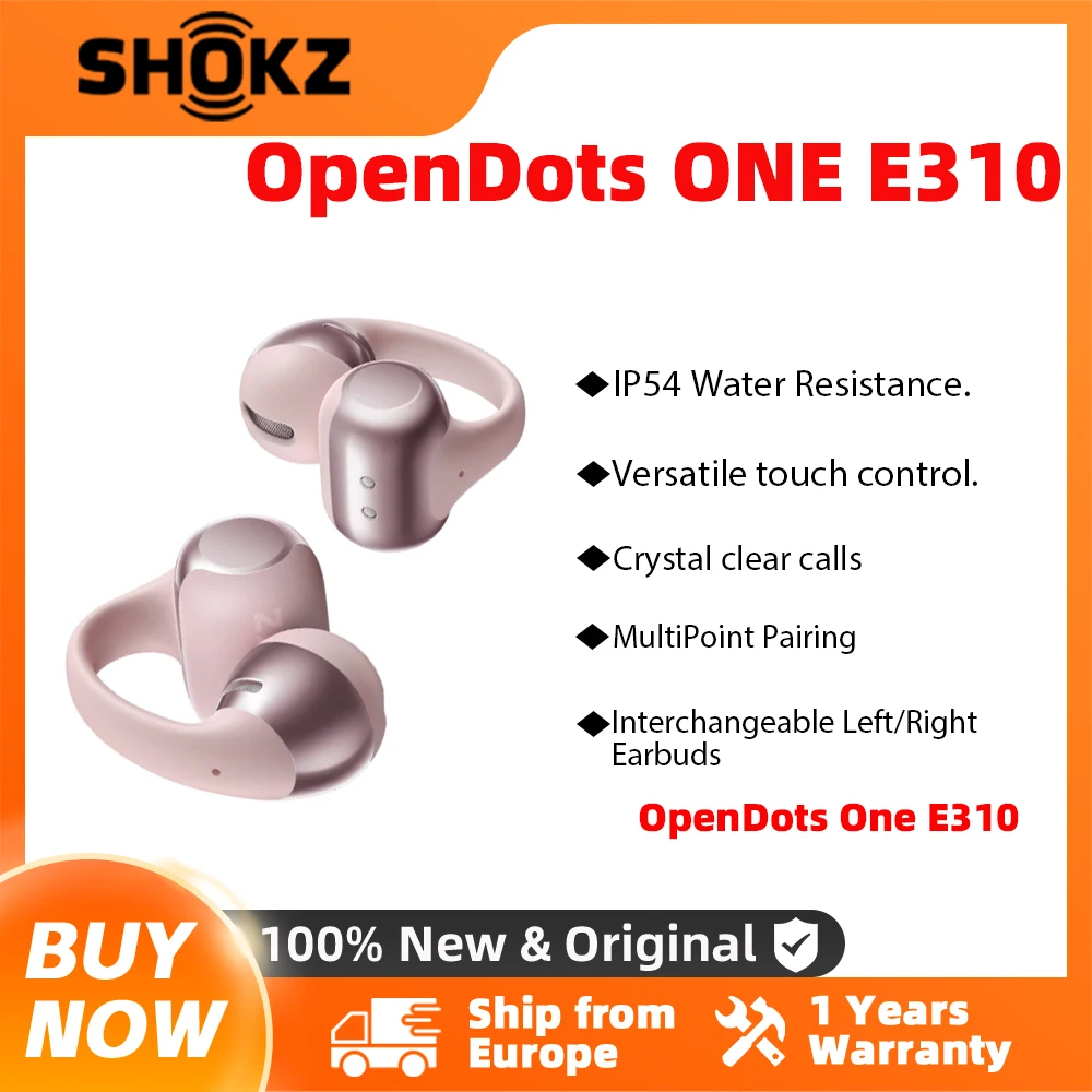SHOKZ OpenDots ONE E310 casque Bluetooth sans fil ouvert V5.4 avec Microphone Dolby son étanche longue durée de vie de la batterie E310
