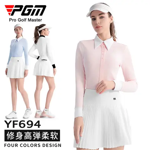 PGM 골프 의류 여성용 하단 셔츠 여성용 스커트 탑 가을, 겨울 스포츠 여성용 Tgolf 긴 소매 티셔츠 겨울