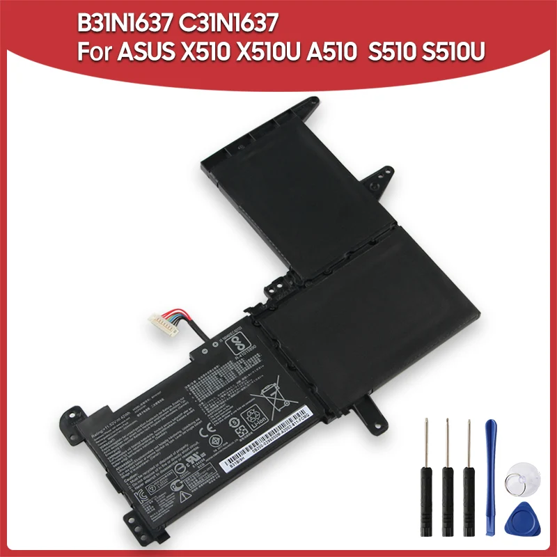 

Replacement Battery B31N1637 3653mAh For ASUS F510U A510 S510 X510 X510U S510U F510 C31N1637 42Wh