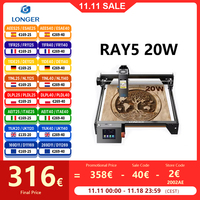 LONGER RAY5 20W Laser Engraver Touch Screen 32-bit Chipset WIFI Connectivity 0.08*0.1mm Laser Spot Engraving Cutting Machine