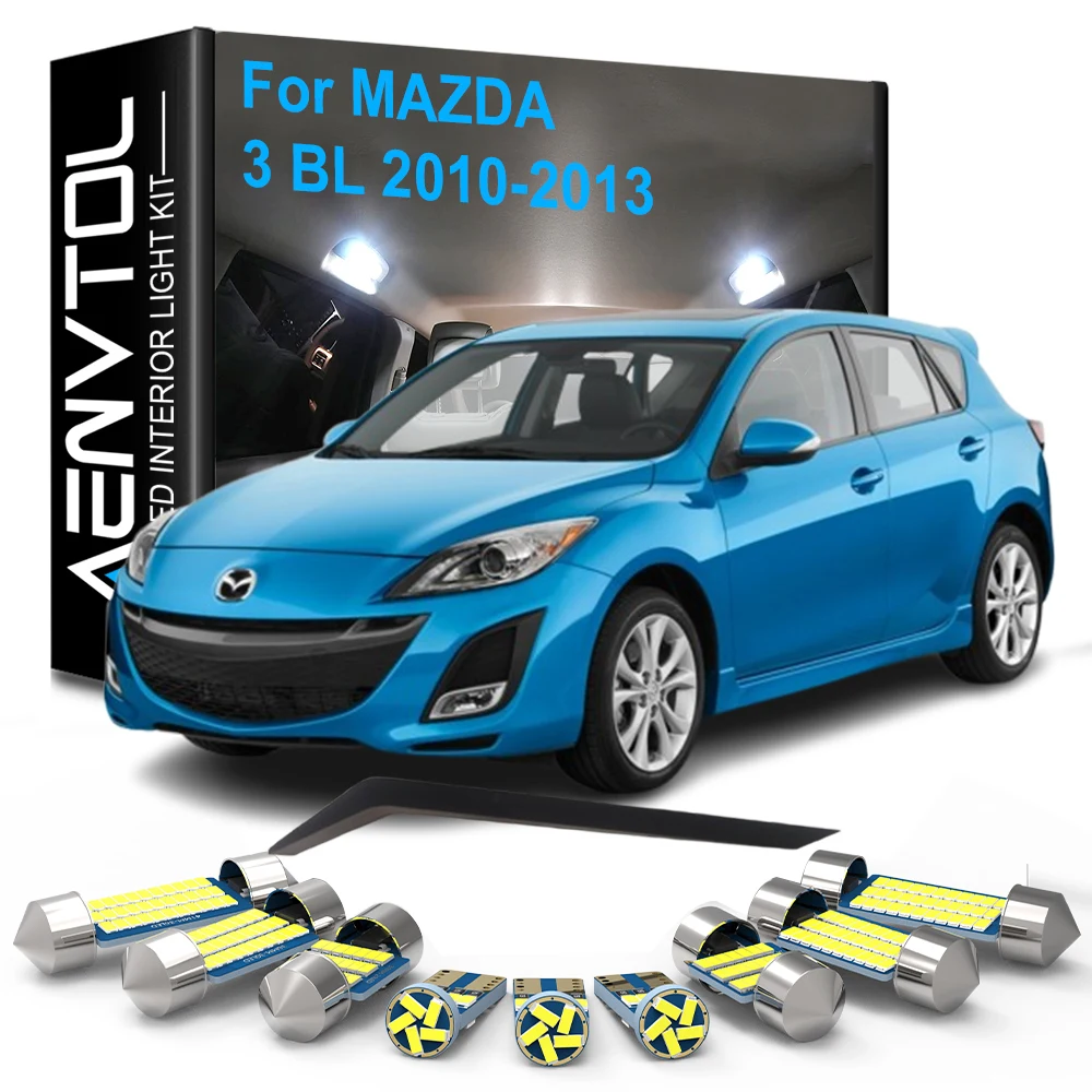 8 Uds luces interiores LED Canbus para Mazda 3 BL Sedan Hatch 2010 2011 2012 2013 cúpula de lectura espejo de tocador maletero guantera lámparas