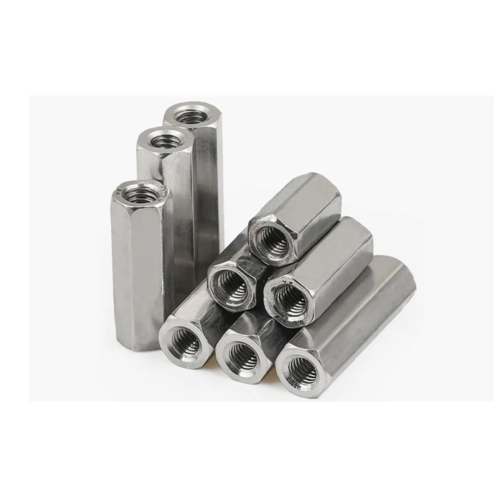 1/2/5pcs M3 M4 M5 M6 M8 M10 M12 304 Stainless Steel Hexagon Hex Extend Long Rod Coupling Nut Connector Joint Tubular Nut DIN6334