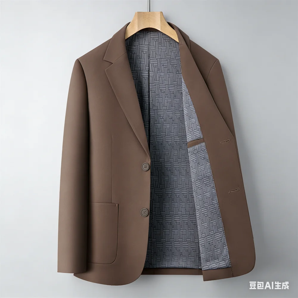 The 2026 new men's suit jacket features smooth fabric, high-end anti-wrinkle properties and is resistant to deformation.