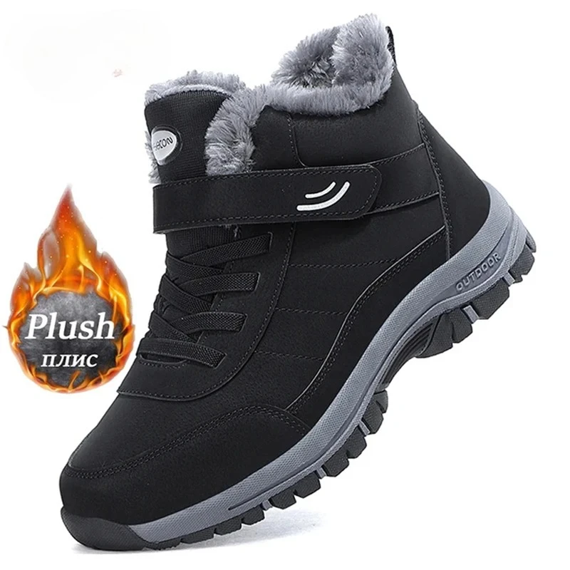 

Fashion Men's Snow Boots Winter Waterproof Sneakers Super Warm Plush Women Boots Outdoor Non-slip Couple Hiking Boots Work Shoes