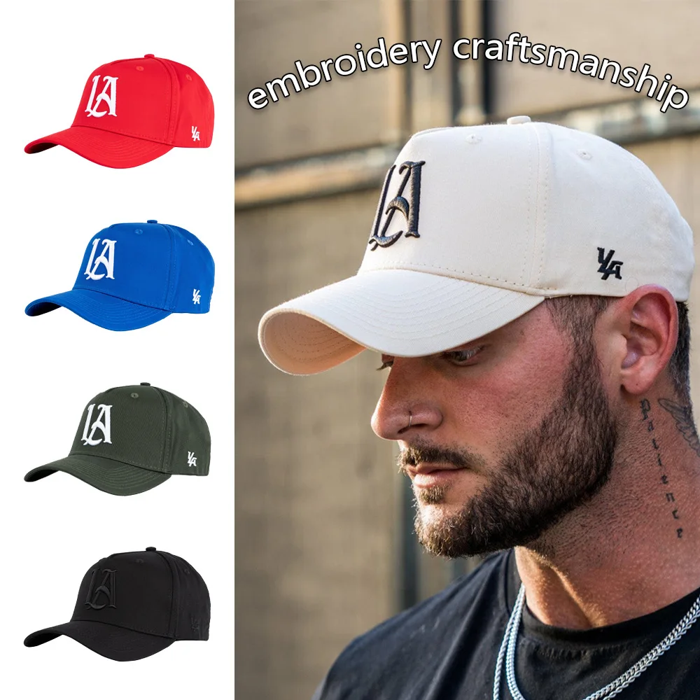 

Baseball cap, embroidered with American letters, curved brim duckbill cap, men's outdoor cycling sports cap