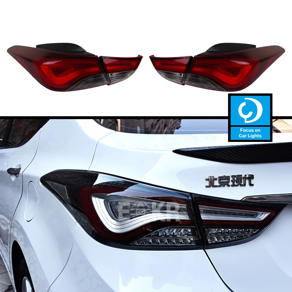 Taillights Styling For Hyundai Elantra 2014 Taillights LED DRL Running Signal Brake Reversing Parking Lighthouse Facelift