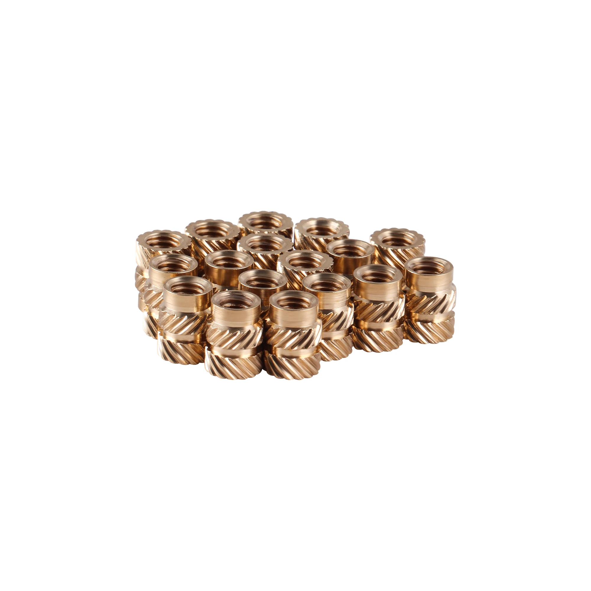 M2 m3 m4 m5 inserções de bronze porcas rosca serrilhada embutida inserções de cobre de derretimento quente porcas rosqueadas conjunto de calor inserção resistente embutido