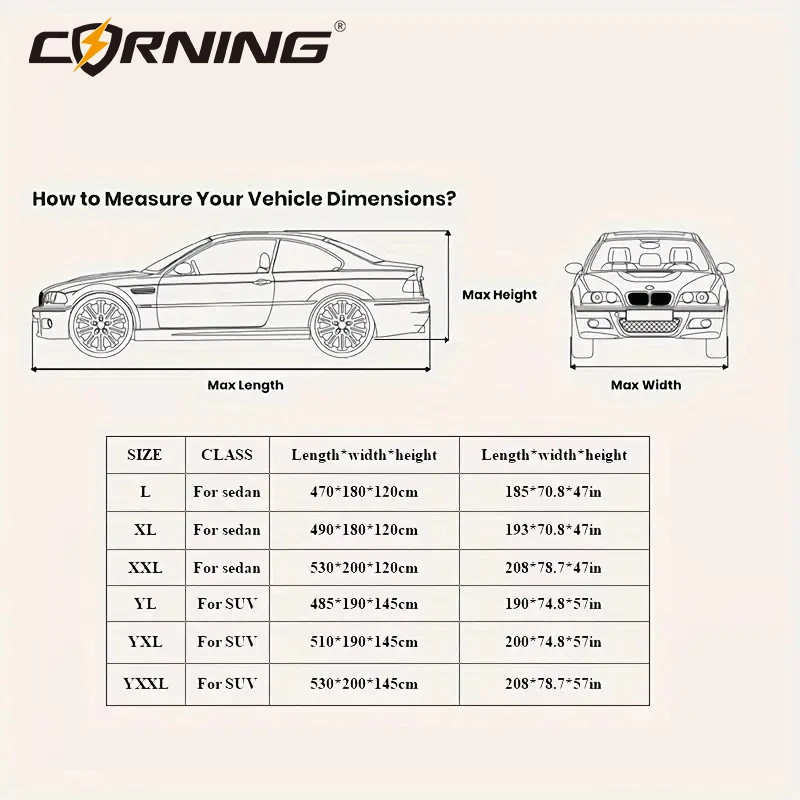 Universelle Wasserdichte Autoabdeckung UV-Schutz Vollständiger Schutz für SUV und Limousine - Staub-, Regen- und Schneefester Autozubehör – Detail 1