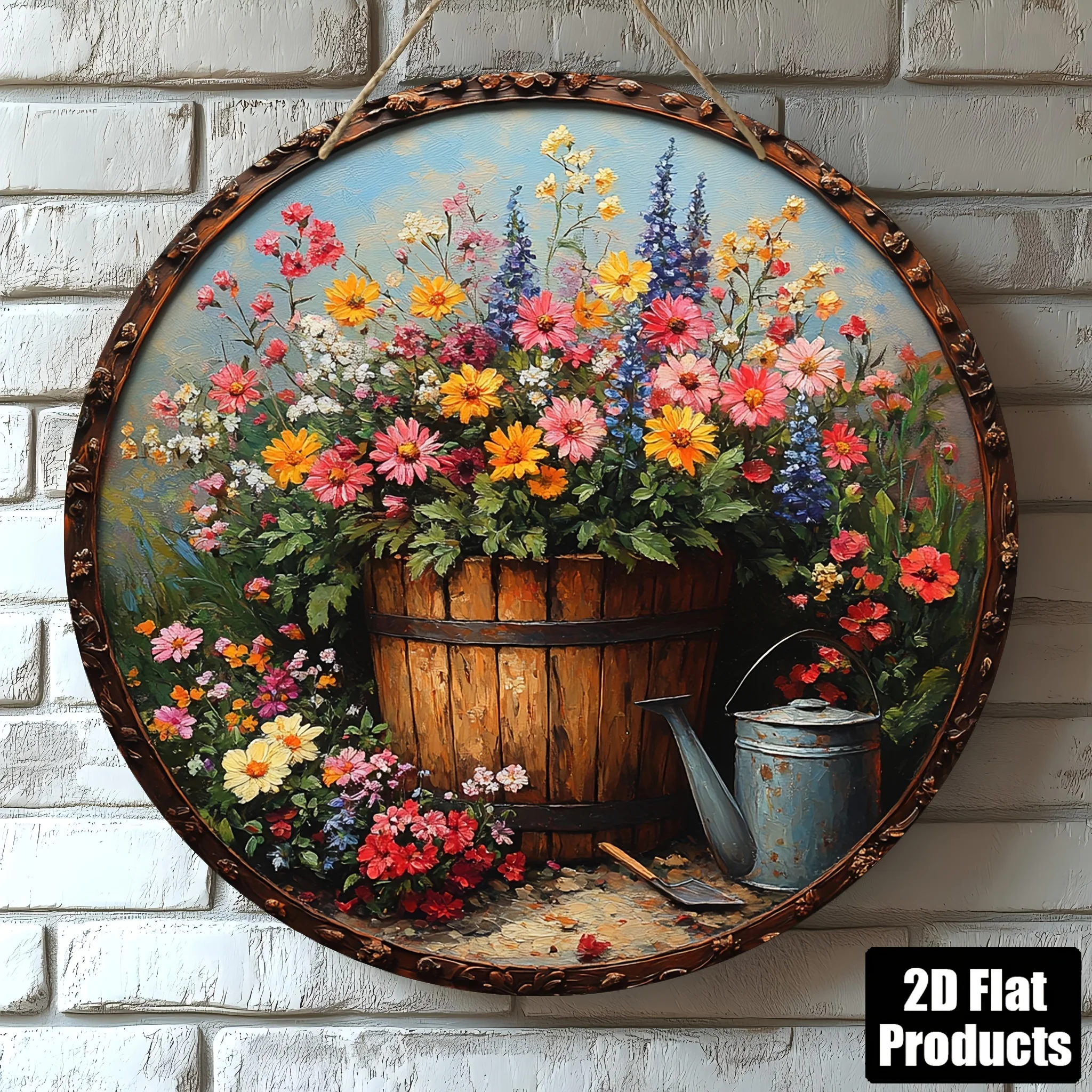 2D Flat, 1pc, Round Wooden Dec - Gardening Tools Store review and price