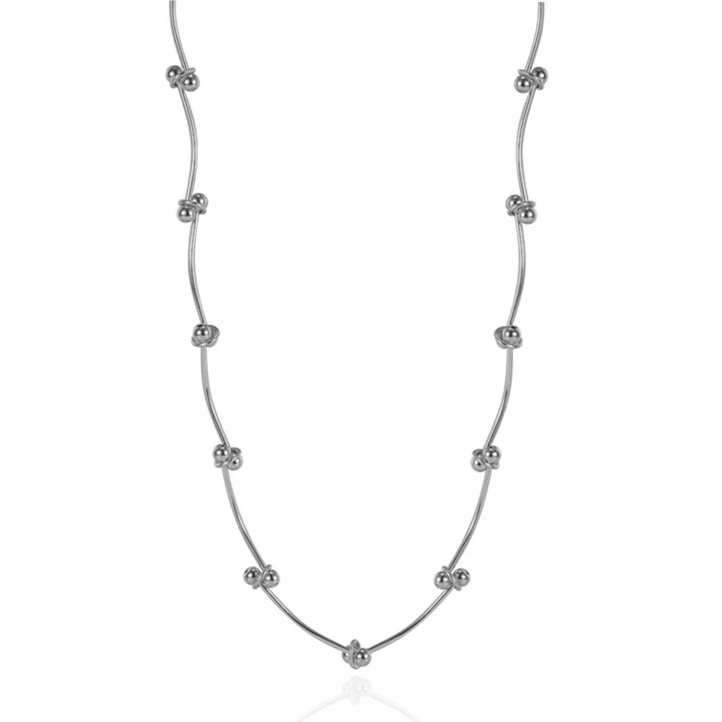 FOXANRY Minimalist Thick Chain Necklace for Women Couples New Fashion Creative Arc Geometry Handmade Birthday Party Jewelry Gift