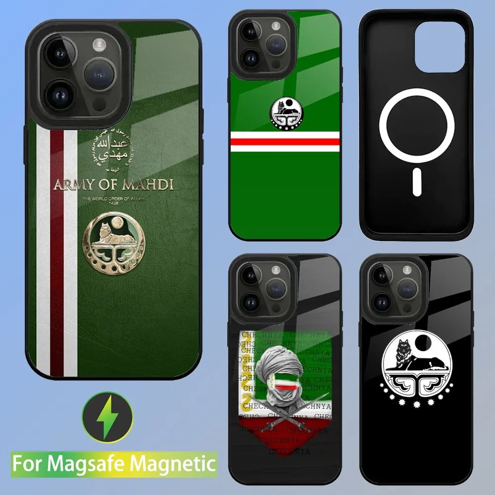 Chechnya Flag Phone Case For iPhone 16,15,14,13,12,11,Plus,Pro,Max Mini Magsafe Magnetic Wireless Charging