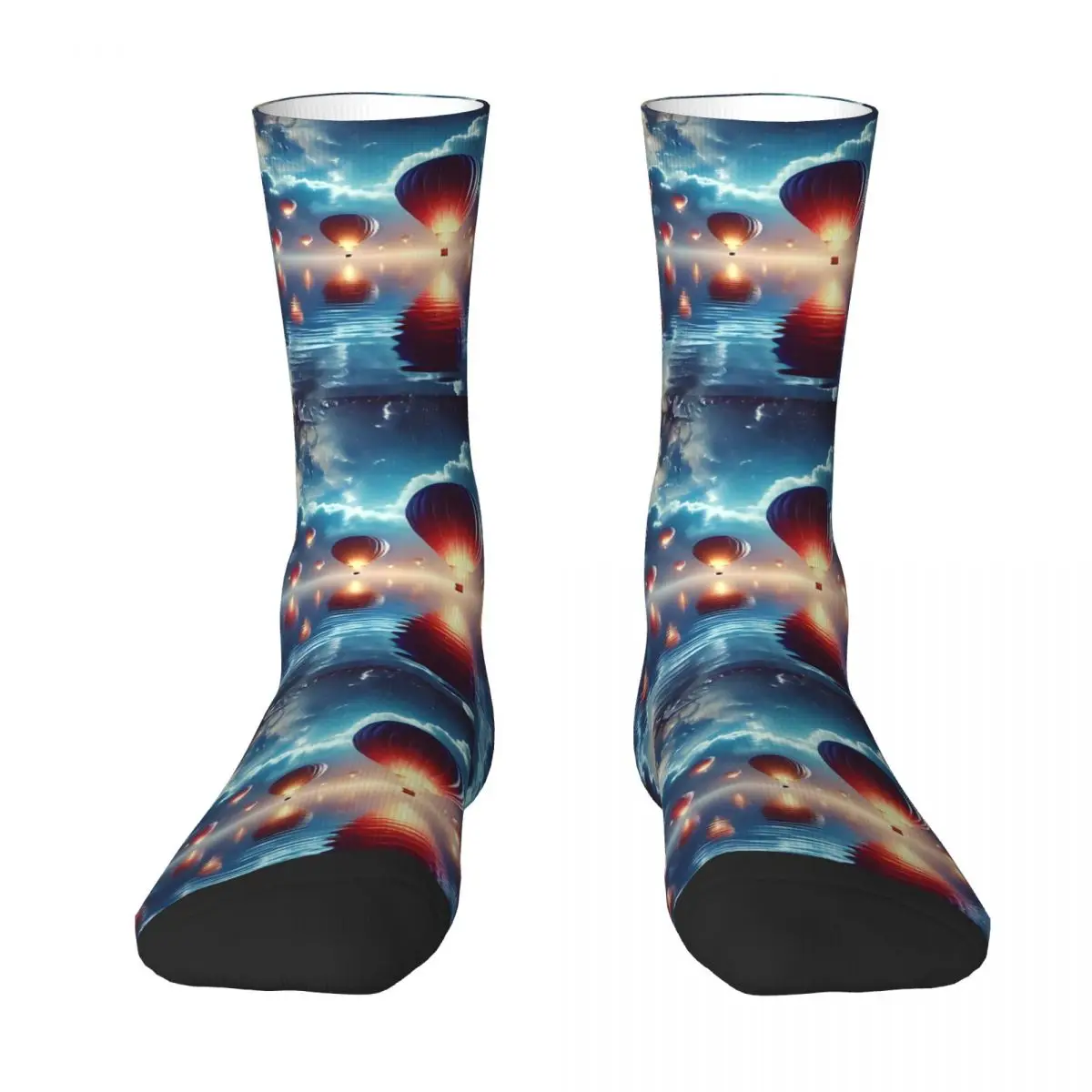 Vintage Night Of Glowing Reflections Men's Socks Unisex Novelty Seamless Printed Crazy Crew Sock Gift