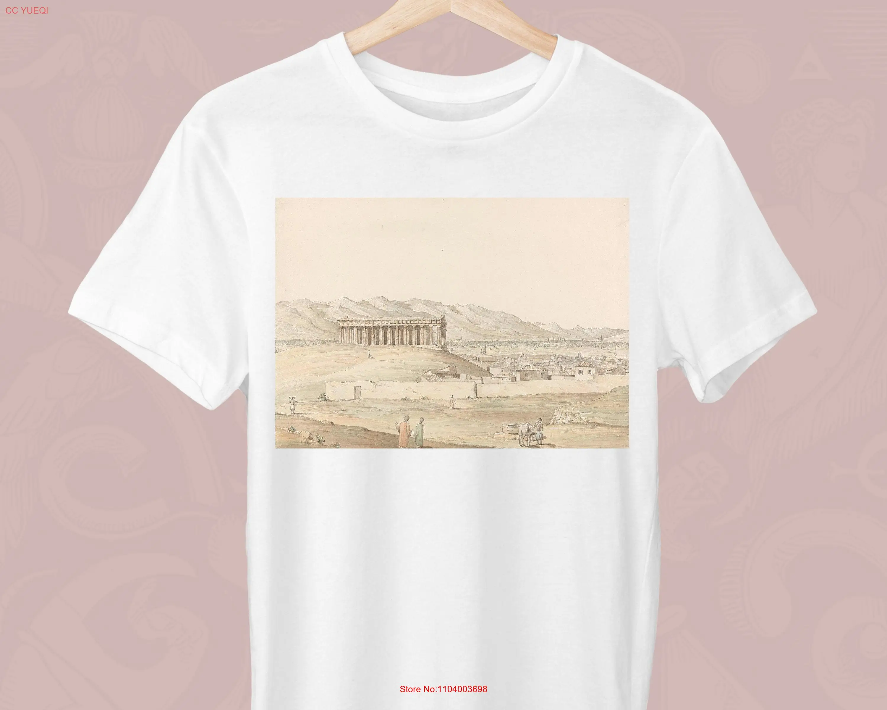 Temple of Theseus Athens John Foster Painting T Shirt Greek for a Stylish long or short sleeves