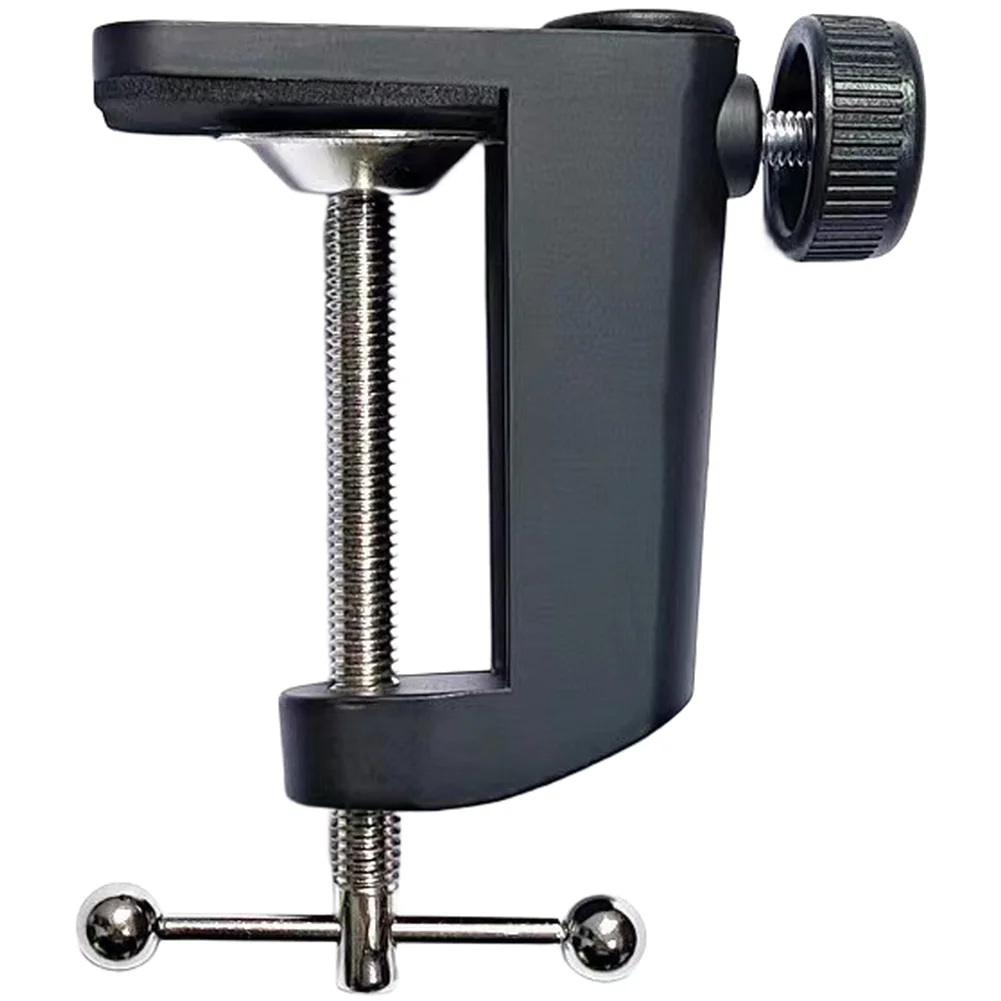 Adjustable Aluminum C Clamp for Desk Mount Microphone Arm Lighting Gear 360 Rotatable Joint for non Scratch Silicone Pads