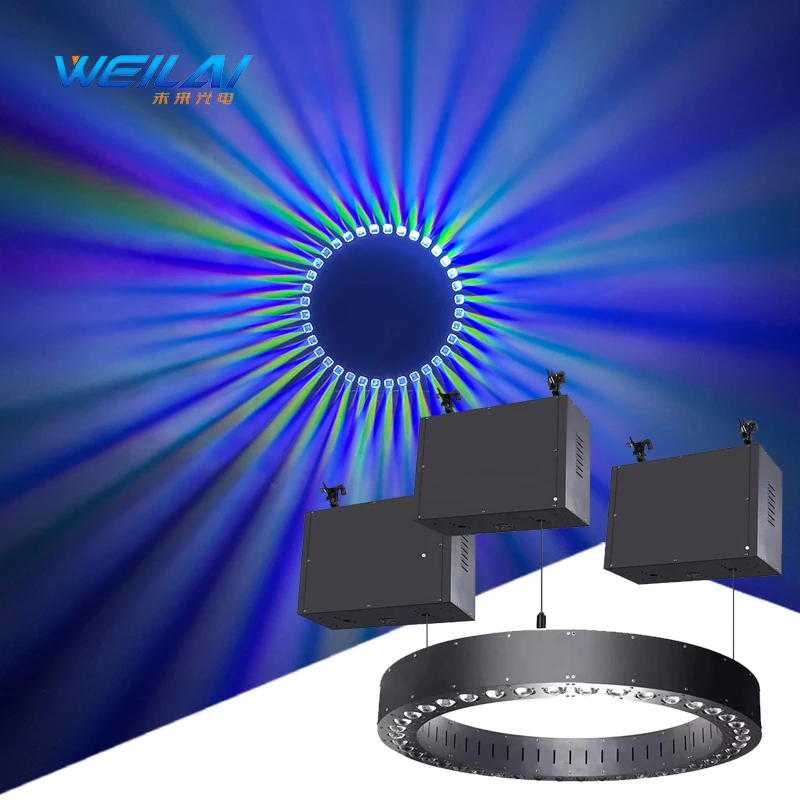 

New Arrive 36x15W LED Full Color RGB Circle Ring Dmx Stage Lighting 1m 1.5m Diameter Beam matrix Dj Equipment with Lift Machine