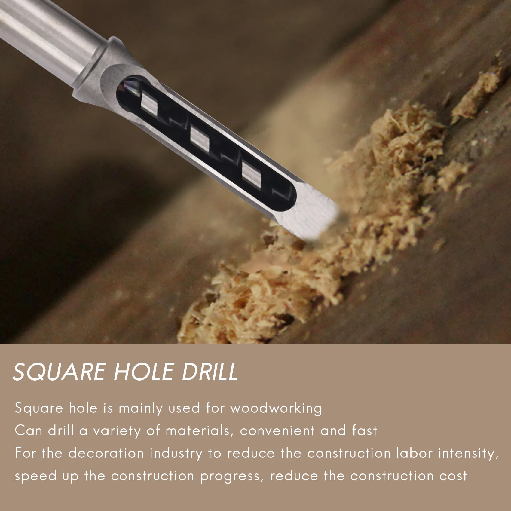 10Mm/16Mm Square Hole Mortiser Drill Bit Mortising Chisel Woodworking Electric Drill Tools