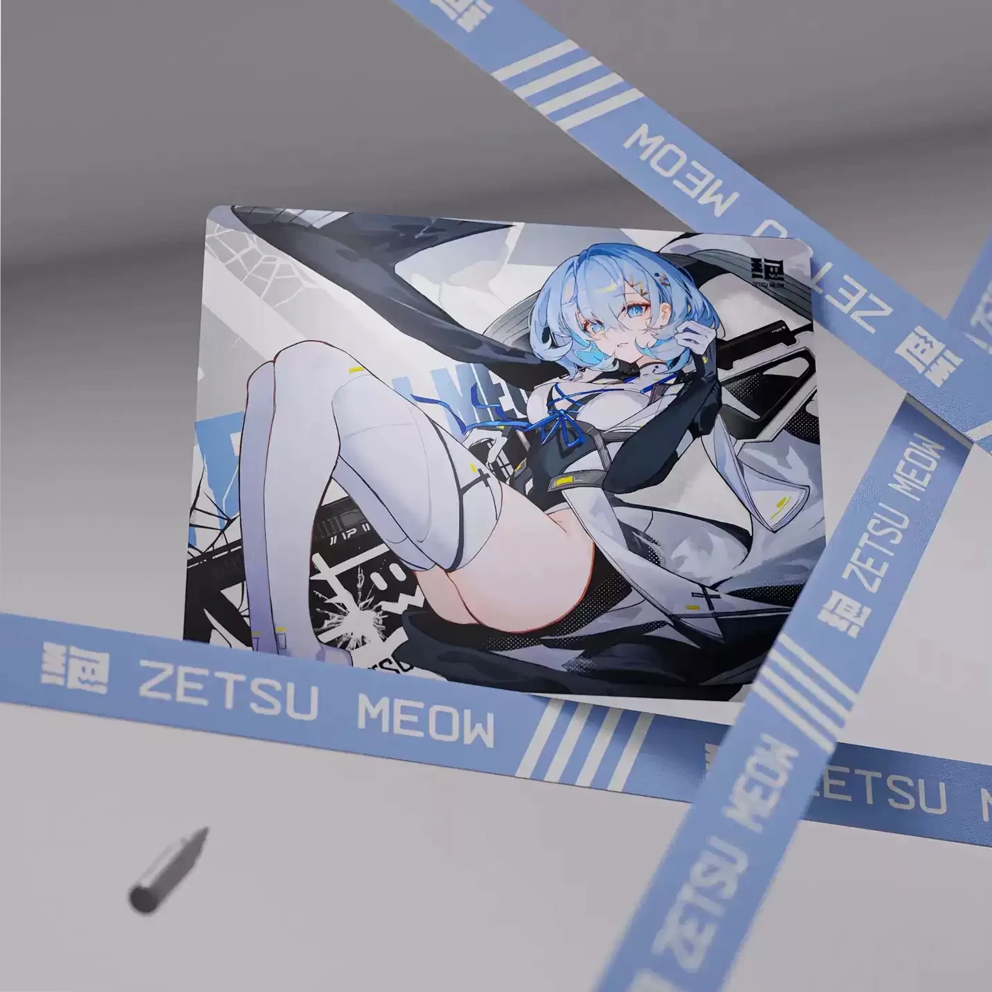 ZetsuMeow Tempered Glass Mouse Pad Anime Meow Girls Desktop Glass Mat Esports Game FPS Specific Keyboard Pad Customized Replica