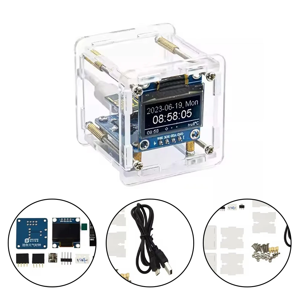 1set Weather Clock Time Temperature And Humidity Display Soldering For ESP8266 High Efficiency Tool Accessories