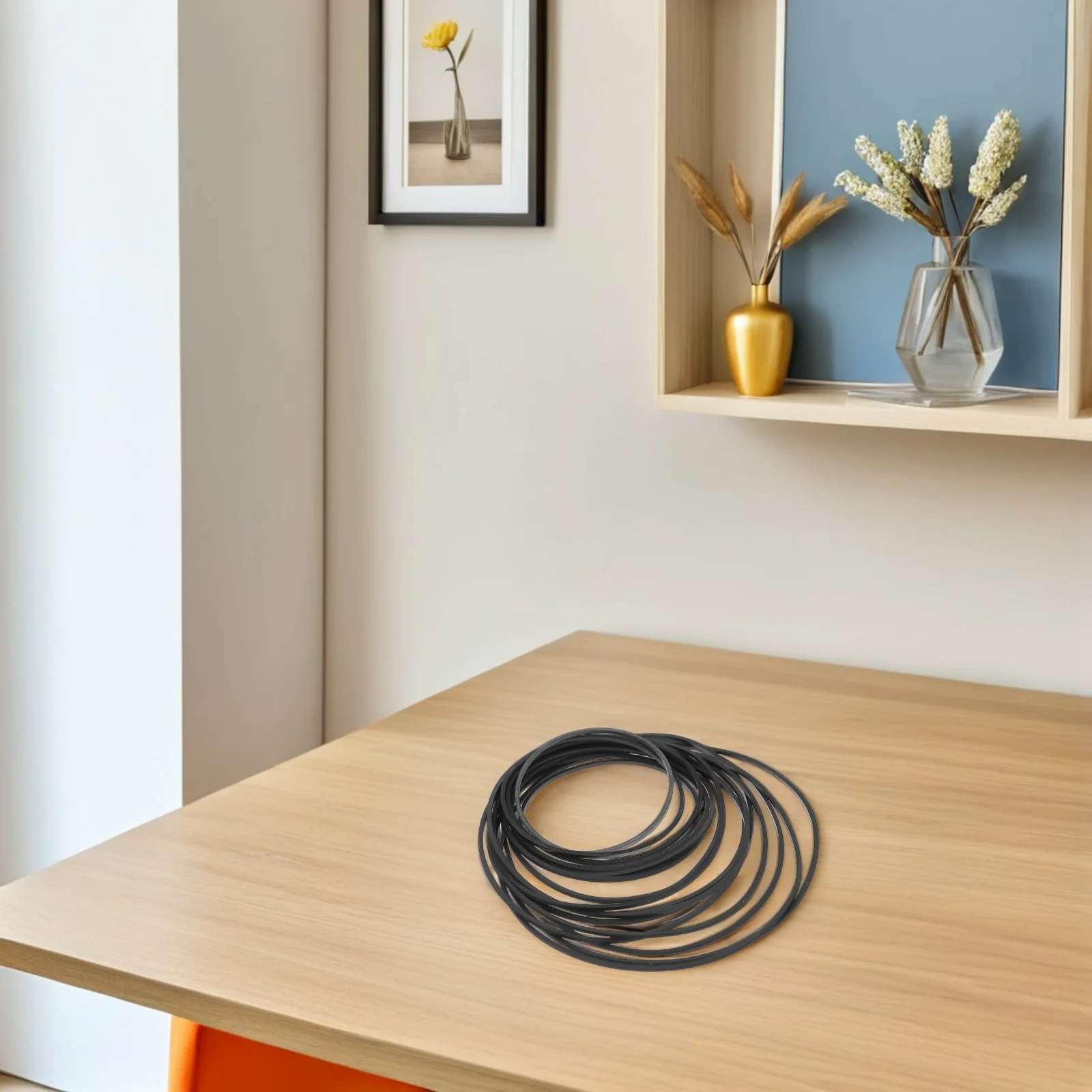 50個のカセットテープレコーダーベルト、ヴィンテージプレーヤーのスムーズなターンテーブル回転とノイズ低減のための正方形のフラットドライブベルト