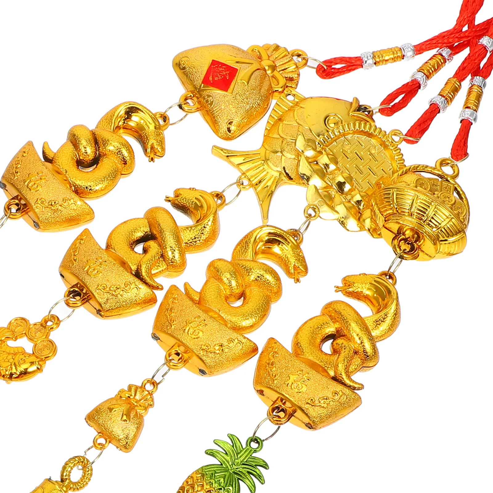 4 قطعة ثعبان سنة بونساي قلادة معلقة حلية السنة الصينية الجديدة ديكور شرابة قلادة للمنزل مكتب سيارة الباب الأمامي الربيع #5