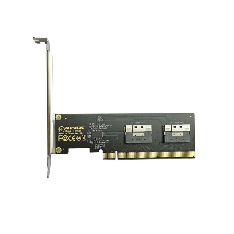 PCIe adapter card 3.0 4.0x16 to 2 port sff-8654 8i