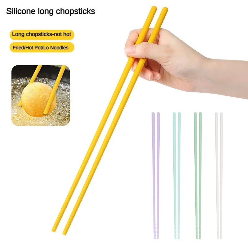 Palillos de silicona de 31,5 cm, palillos antideslizantes japoneses, fideos, Sushi, comida, palillo, vajilla de cocina, vajilla de regalo, 1 Uds.