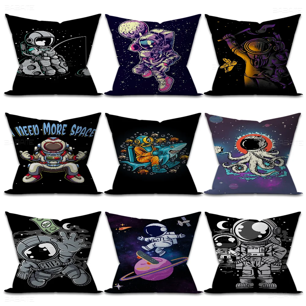 Kartun ruang astronot 45*45cm sarung bantal penutup bantal dekorasi sarung bantal rumah sarung bantal untuk sofa bantal