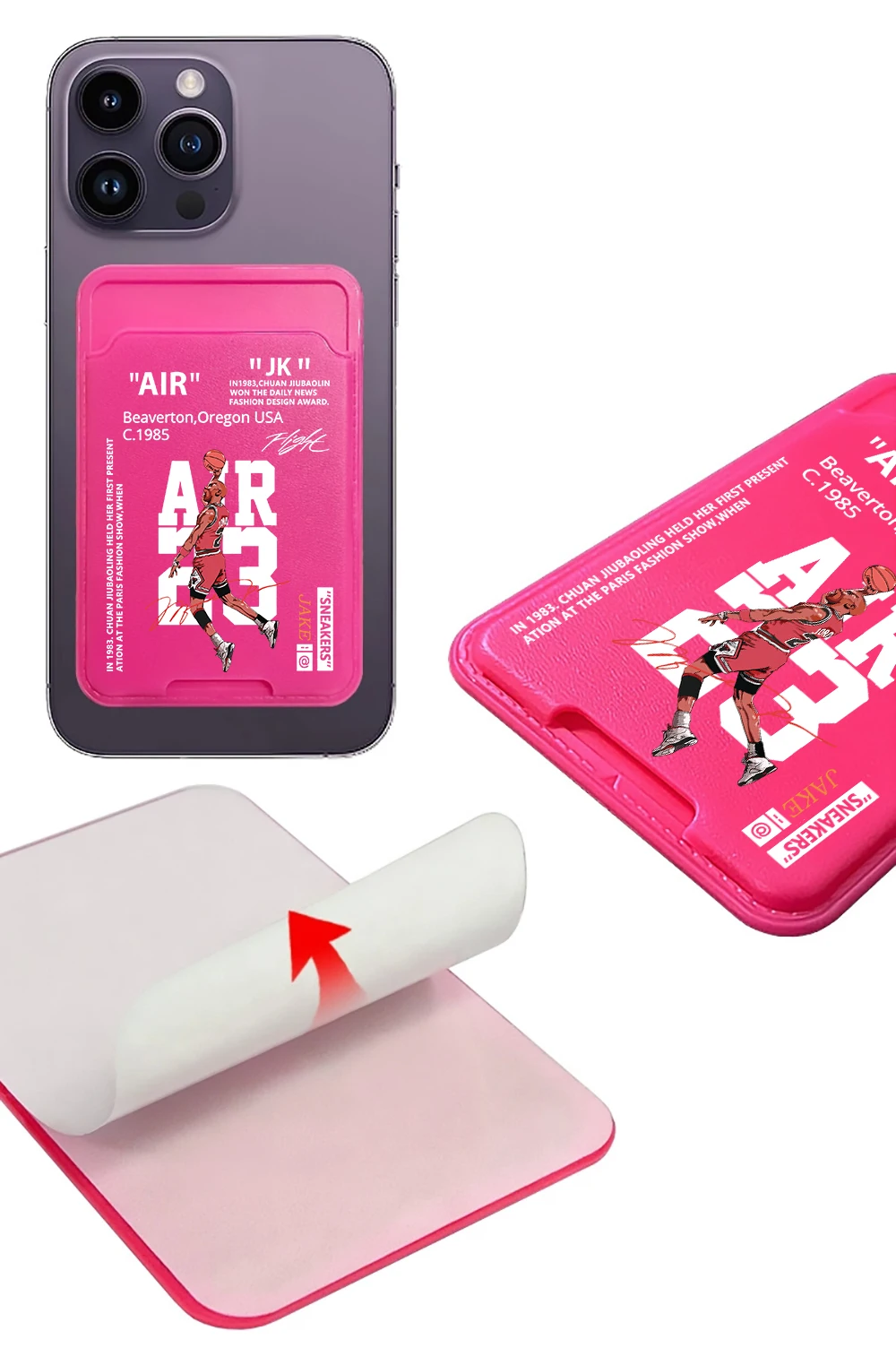 INS Sneakers 23 AIR hard Phone Card Wallet Case Phone Wallet Stick On Credit Card Holder Phone Pocket For Almost All Cell Phone