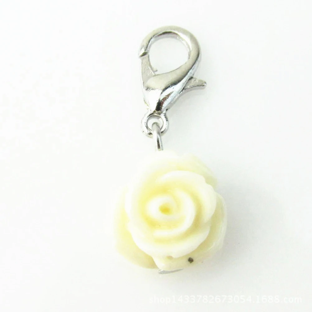 

20 Pcs Rose Necklace Pendant Bulk Jewelry Charms Mini Beads Making Diy for Miniature Flower