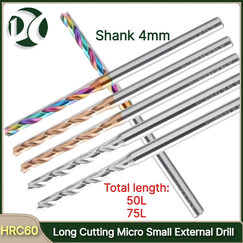 Micro Small External Drill, Long Cutting Length 50mm, Shank 4mm, Range 1mm–2.95mm – Precision Boring