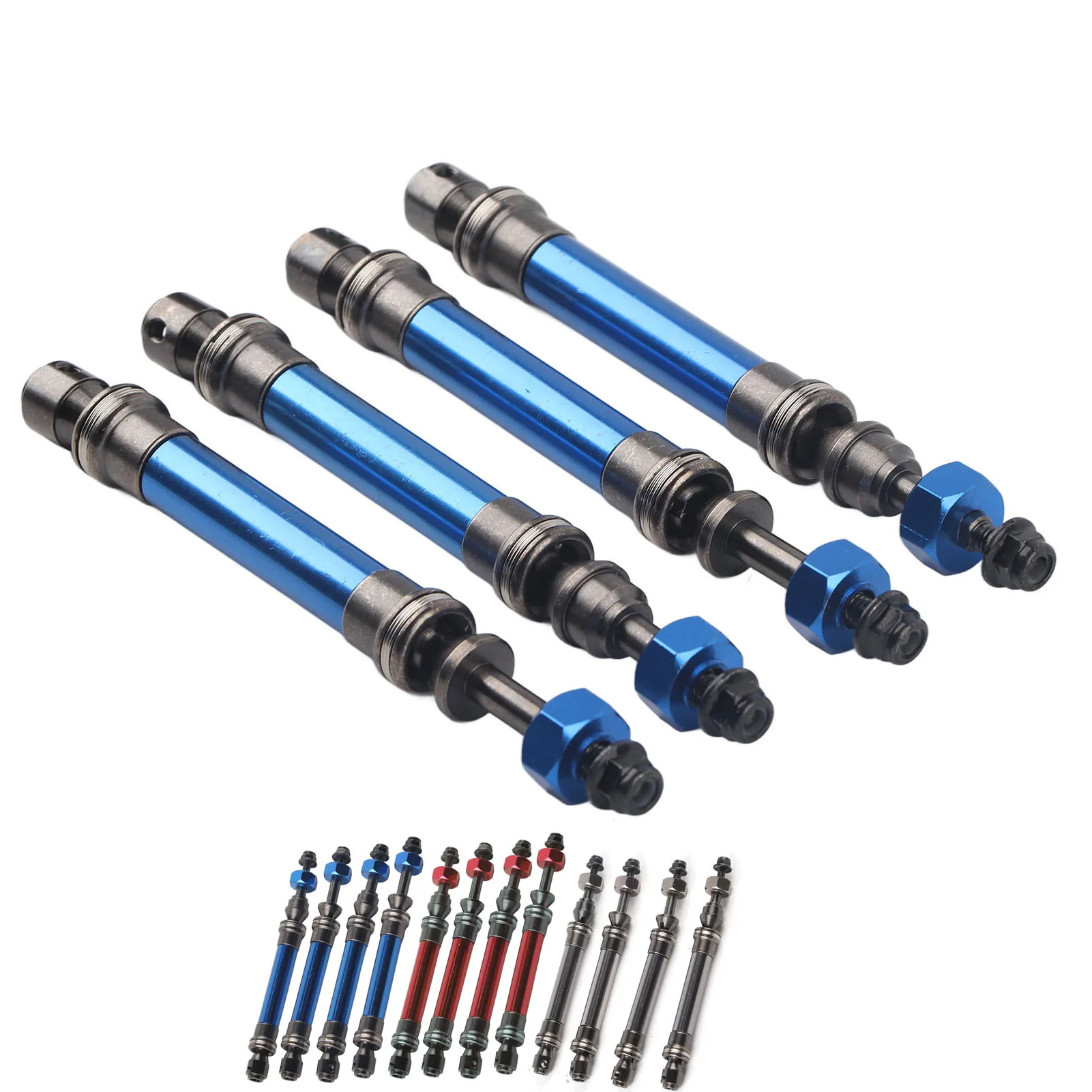 

4Pcs CVD Front Rear Drive Shaft Metal Transmission Axle for Traxxas Slash 4X4 1/10 RC Car
