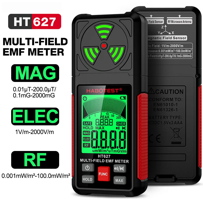 Imagem -06 - Verificador de Radiação Eletromagnética Detector de Campo Emf Radiofrequência rf Medidor Emf em 1