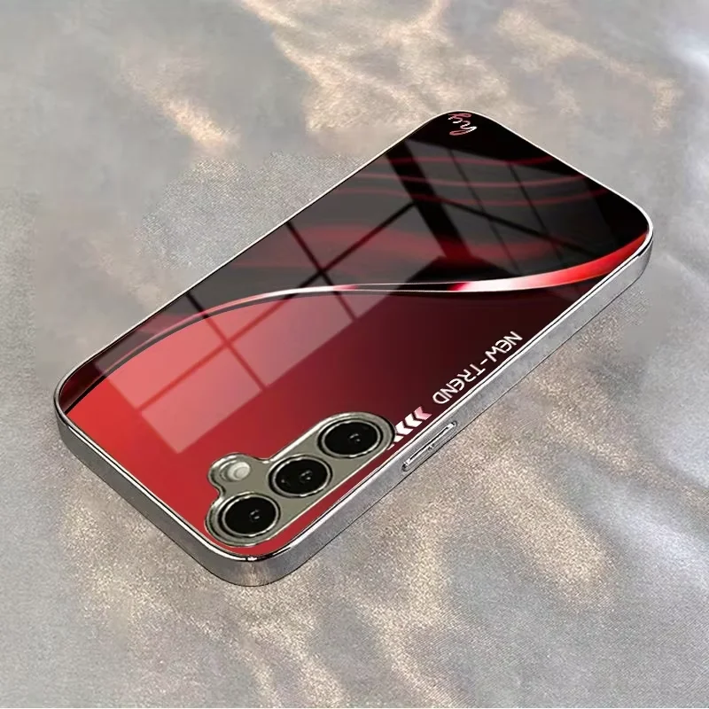 Etui na telefon z elektroplaterowanego szkła z abstrakcyjnym wzorem, odpowiednie dla Samsung Galaxy S26/S25/S24/S23//S22/S21 i innych modeli. — zdjęcie produktu 7